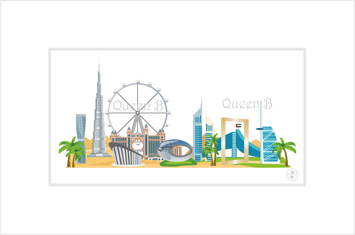 Skyline of Dubai - Colourful