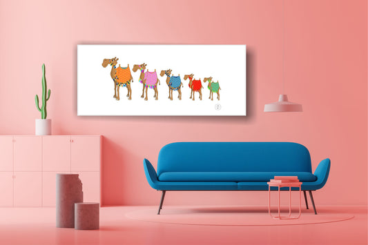 Camel Family (Canvas 1m x 50cm) Personalise your Art