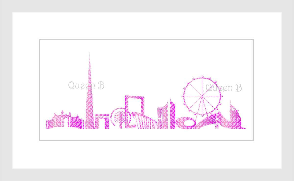 Pink Metallic Skyline of Dubai