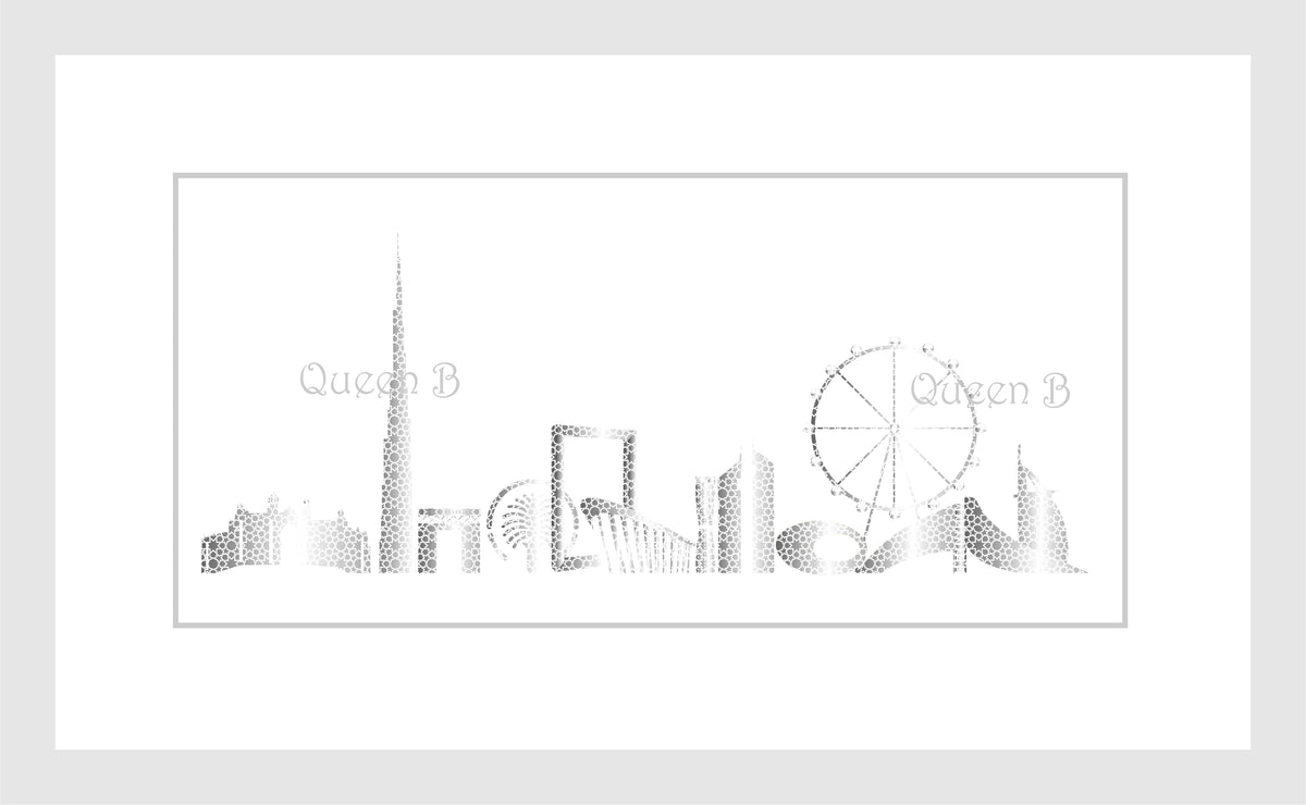 Silver Metallic Skyline of Dubai