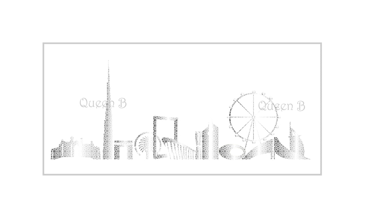 Silver Metallic Skyline of Dubai