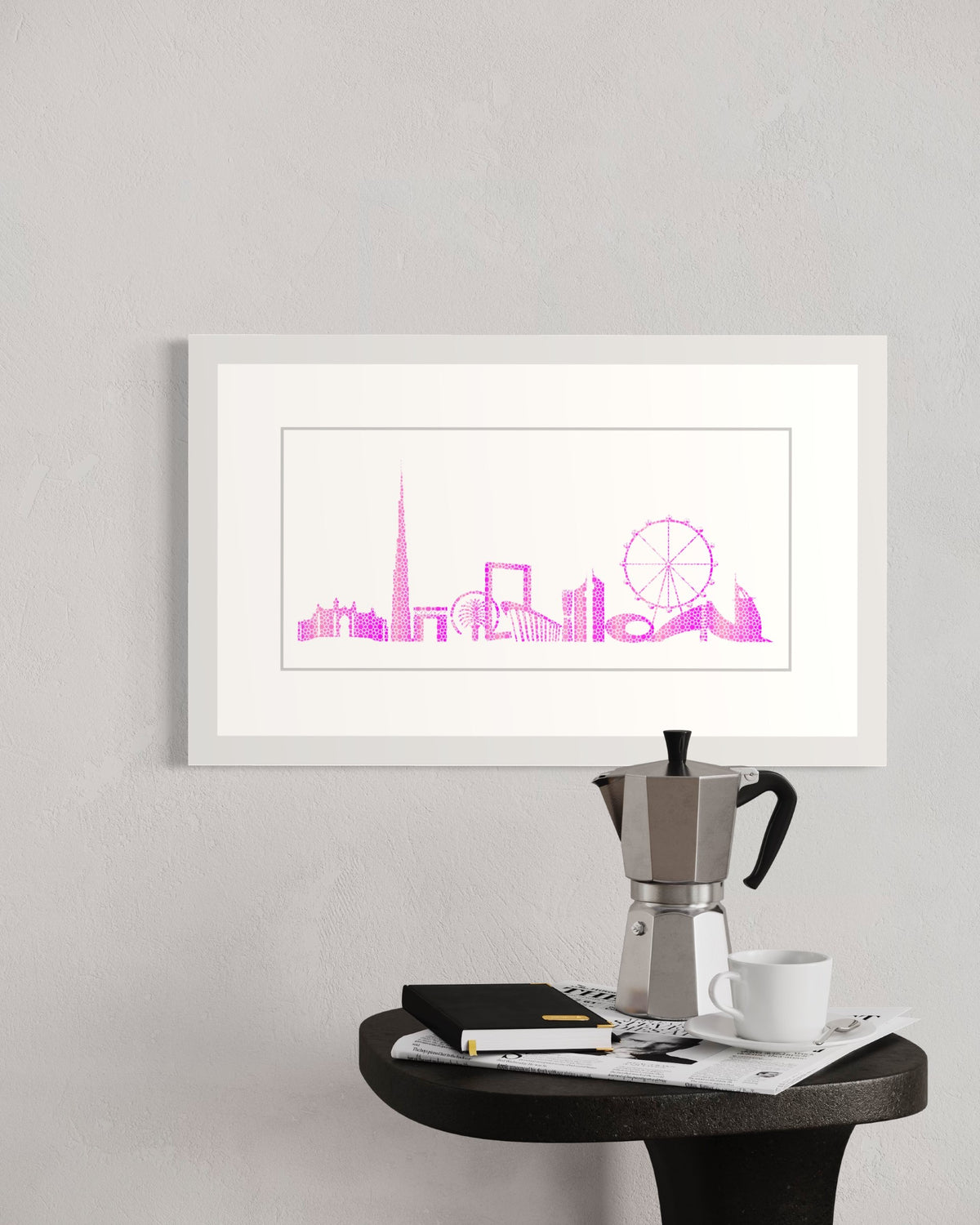 Pink Metallic Skyline of Dubai