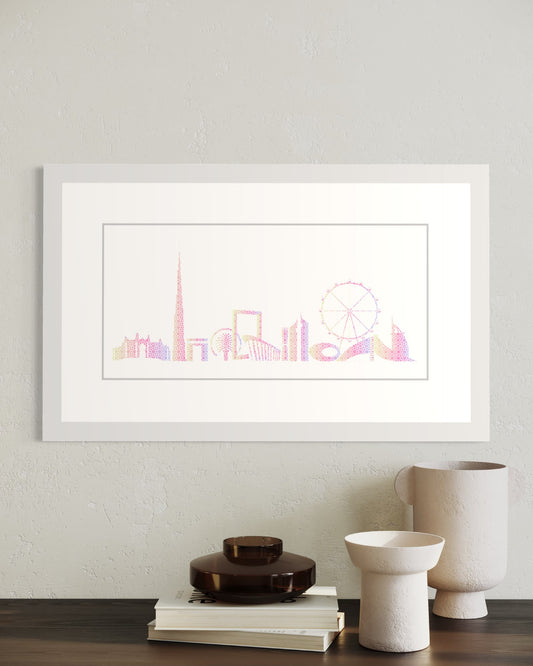 Rainbow Metallic Skyline of Dubai
