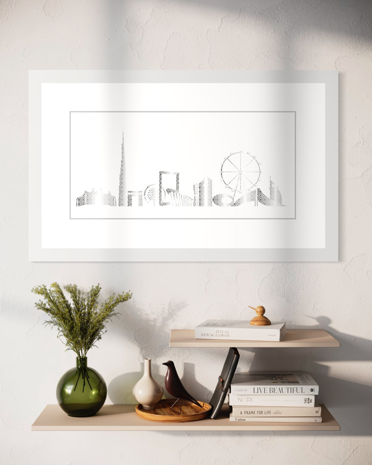 Silver Metallic Skyline of Dubai