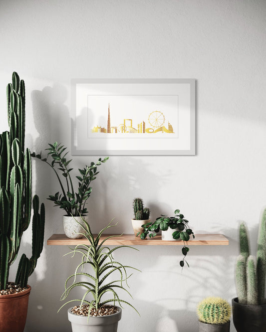 Gold Metallic Skyline of Dubai